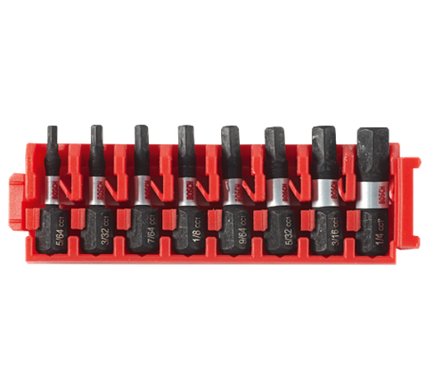 8 pc. Driven 1 In. Impact Hex Insert Bits with Clip for Custom Case System