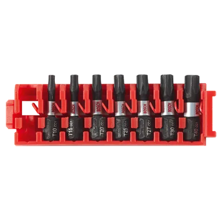 7 pc. Driven 1 In. Impact Torx® Insert Bit Set with Clip for Custom Case System