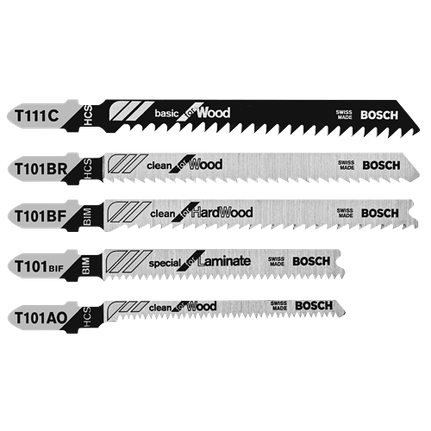 5 pc. T-Shank Jig Saw Blade Set for Pro-Wood