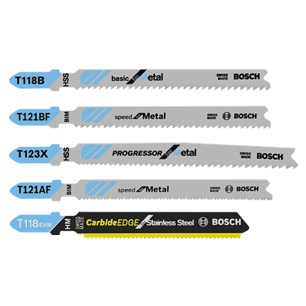 5 pc. T-Shank Jig Saw Blade Set for Pro-Metal