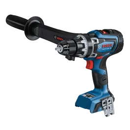 Bosch GSR18V-1330C HD Turbo brushless drill with a black handle attached.