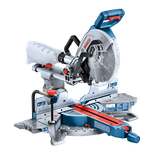 Bosch miter saw with visible text "BOSCH".