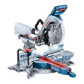 Bosch miter saw with visible text "BOSCH".