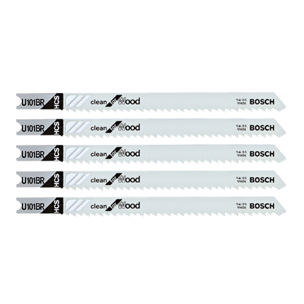 5 pc. 3-5/8 In. 10 TPI Reverse Pitch Clean for Wood U-Shank Jig Saw Blades