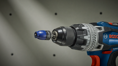 Bosch GSB18V-1330C BITURBO brushless drill, with "The Dimpler" attachment.