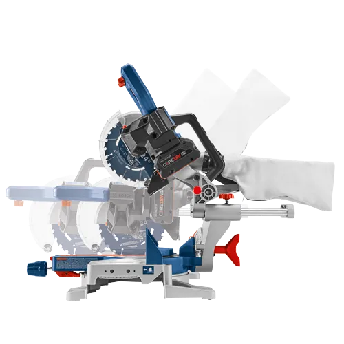 Bosch saw, with PROFACTOR CORE 18V 8.0 Ah battery, and visible text "fast cut", "24".