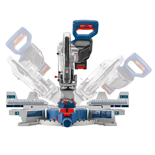 Bosch power saw with several positions displayed.