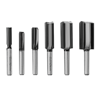 6 pc. Carbide-Tipped Groove Cutter Router Bit Set