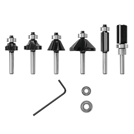6 pc. Carbide-Tipped Trim and Edging Router Bit Set