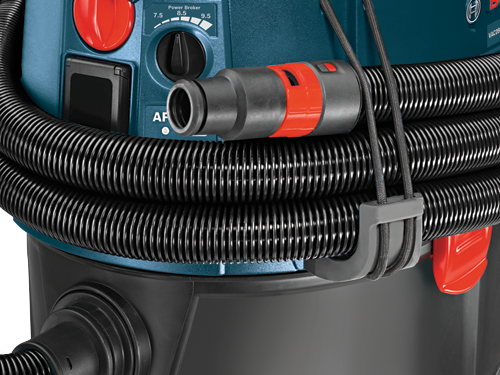 Bosch VAC090L dust extractor, with "Power Breaker" control and black hose.