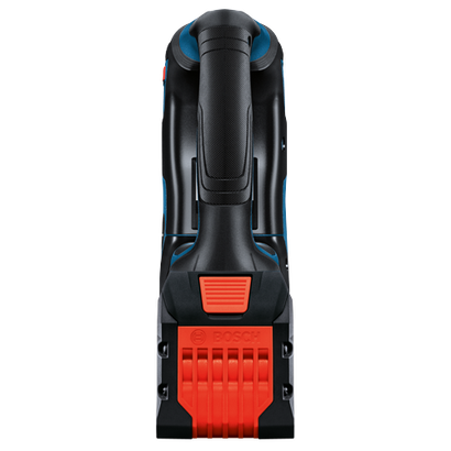 Bosch tool, black, blue, and orange, with visible "BOSCH" text.