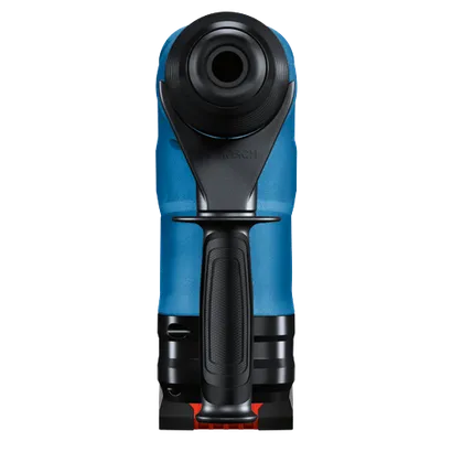 Bosch electric hammer drill, in blue and black, with the Bosch logo on the side.