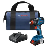 Bosch GDX18V-1800 HD impact driver kit, a carrying bag and charger.