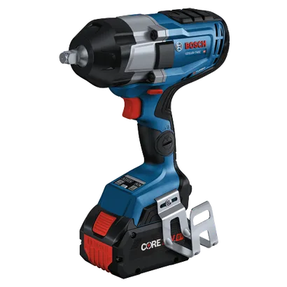 Bosch GDS18V-740C HD cordless impact wrench with CORE18V battery.