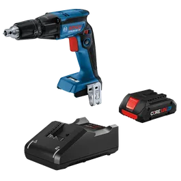 Bosch GTB18V-45 HD brushless drill, battery, and charger, with CORE 18V. 4Ah battery.