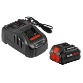 Bosch AMP Share Fast charger and CORE18V 8Ah battery.