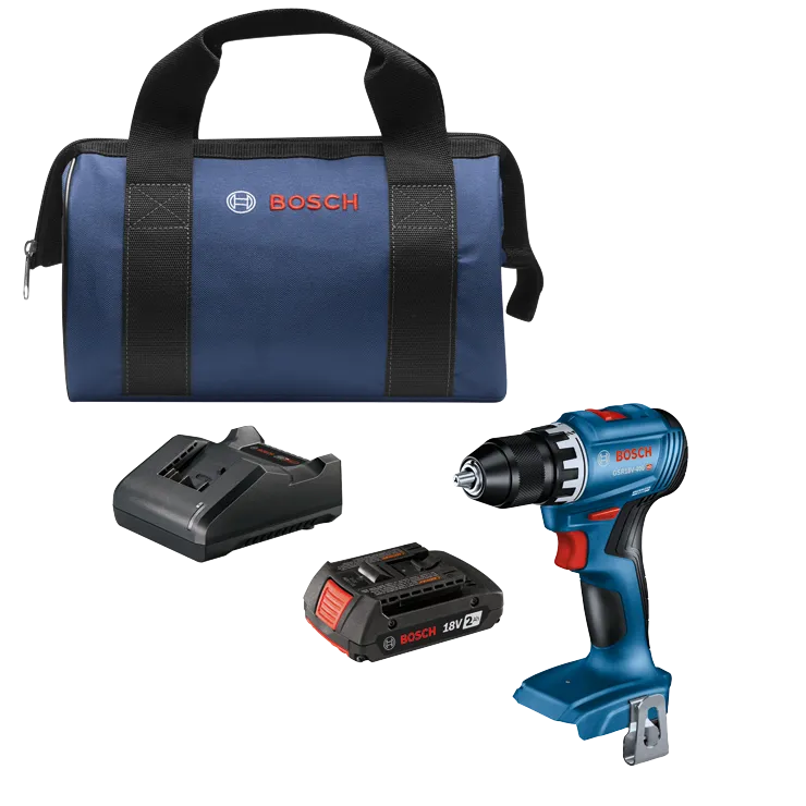 Bosch GSR18V-400 HD drill, with a bag, two batteries 18V 2Ah and a charger.