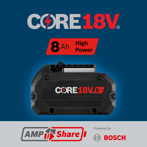 CORE18V 8Ah High Power battery, Powered by Bosch.