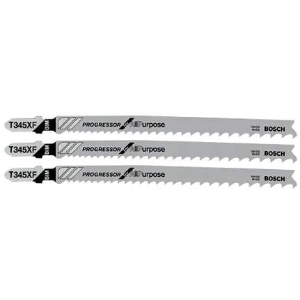 3 pc. 5-1/4 In. 5-10P TPI Progressor for Wood with Nails T-Shank Jig Saw Blades