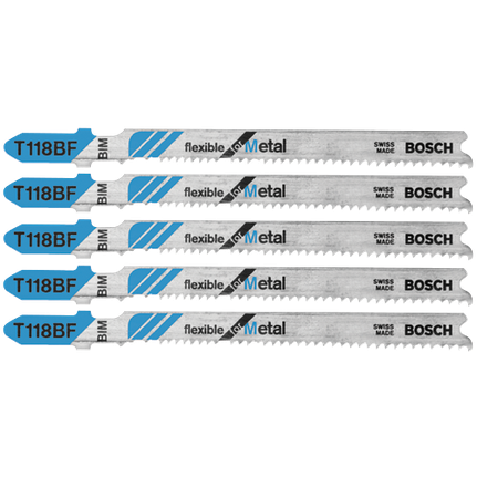 5 pc. 3-5/8 In. 11-14 TPI Flexible for Metal T-Shank Jig Saw Blades