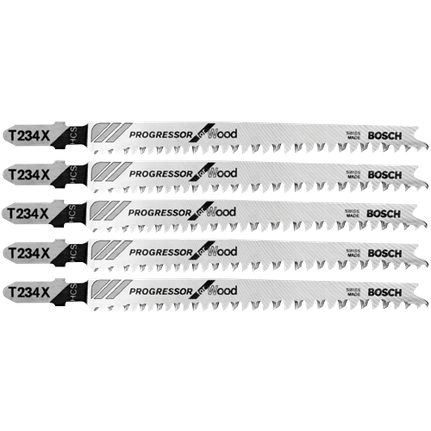 5 pc. 4-1/2 In. 8-12 TPI Progressor for Wood T-Shank Jig Saw Blades