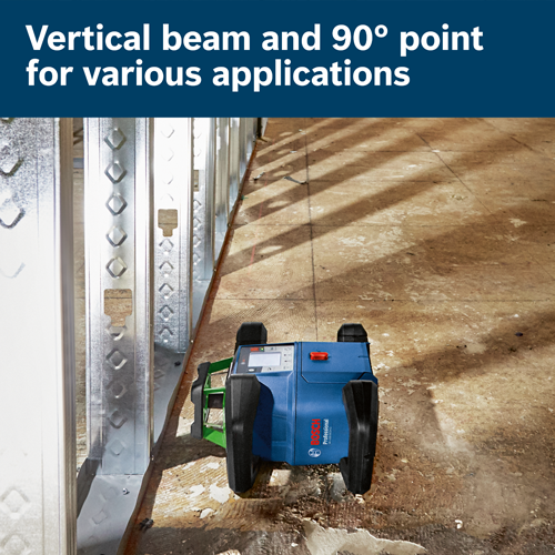 Vertical beam and 90° point for various applications. Bosch GRL4000 CHVG Professional laser level.