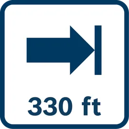 Measuring tools positive icon for web: 330 ft Working Range