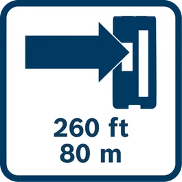 Measuring tools positive icon for web: 260 ft Receiver Range