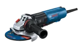 Bosch GWS14-60PD angle grinder with a circular blade labeled "Bosch", "Type 27", and "150mm".