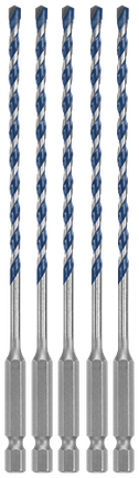 5 pc. 5/32 In. x 6 In. Blue Xtreme™ Carbide Hammer Drill Bit