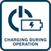 Measuring tools positive icon for web: Charge While Using