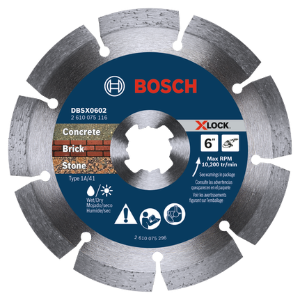 DBSX0602 6" X-LOCK PREMIUM SEGMENTED RIM BLADE