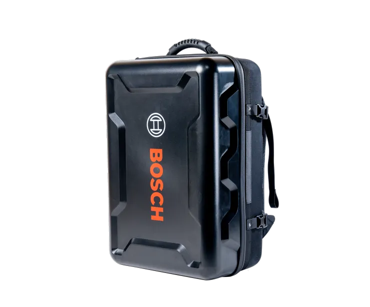 Bosch black hard case with handle and "BOSCH" logo.