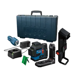 Bosch GLL330-42CG Professional laser level kit, with a carrying case, charger, and accessories.