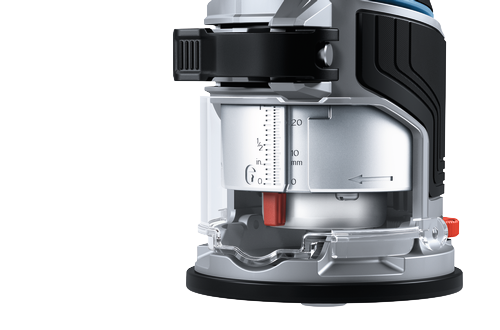 product detail image from the adjustment mechanism, with a chip shield accessory attached.