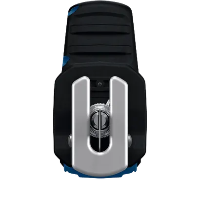 A front view of Bosch GSA18V-24 compact reciprocating saw showing the front of the saw and blade on a transparent background.