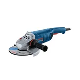 Bosch GWS22-230J 9 In. Angle Grinder shown in a dynamic view on white background.