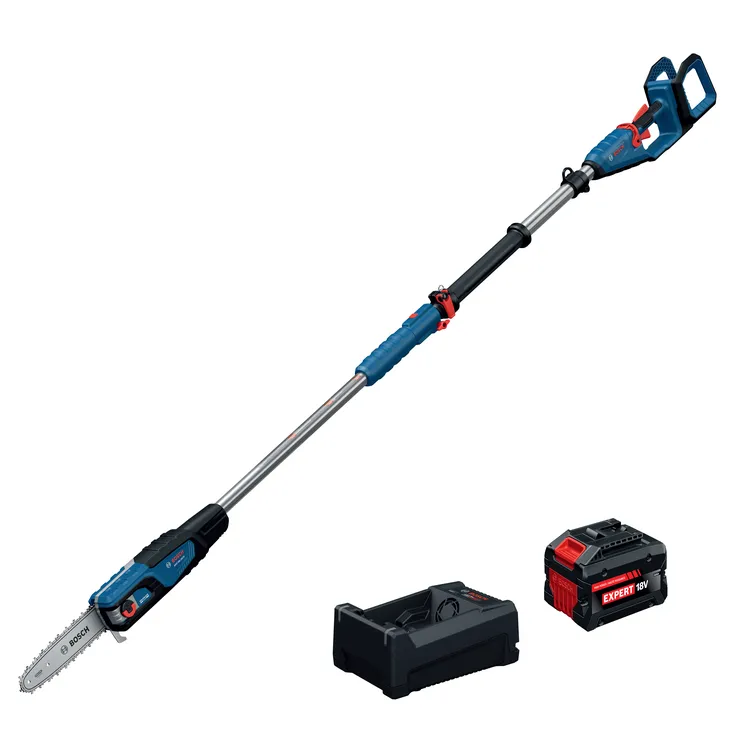 The Bosch GKE18V-25TPN18X 18V 10 In. Pole Chainsaw (Kit) on the product image dynamic view.