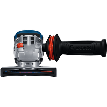 Bosch GWS18V-11PSN 18V Brushless 4-1/2 – 5 In. Angle Grinder with No Lock-On Paddle Switch without battery in a front view.