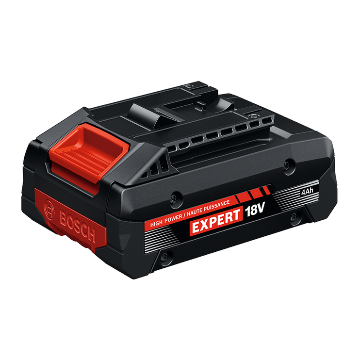 A Bosch EXBA18V-40 EXPERT 18V Lithium-Ion 4 Ah High Power Battery shown on white background.