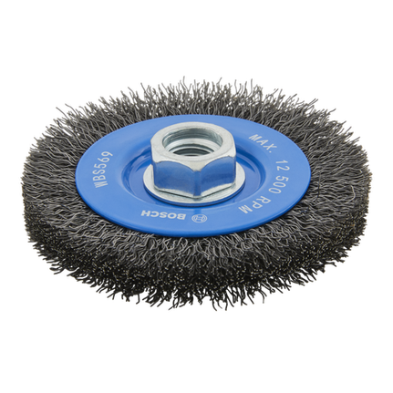 4" WIRE WHEEL, CRIMPED, CARBON STEEL