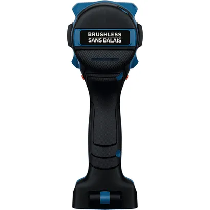 Bosch GDS18V-780 18V Brushless Mid-Torque Impact Wrench without a battery shown view from behind on a white background.