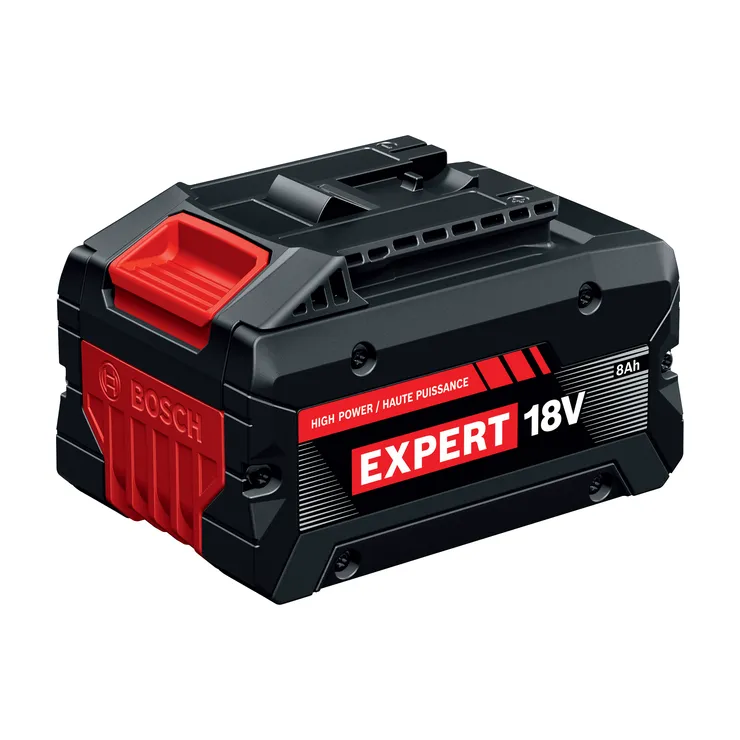 The Bosch EXBA18V-80 EXPERT 18V Lithium-Ion 8 Ah High Power Battery on a product image dynamic view.