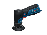 The Bosch GEX12V-77 12V Cordless Automotive Sander in a product image dynamic view on a white background.