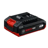 Product Image Dynamic of Bosch GBA18V-20 18V Lithium-Ion 2 Ah Battery on a white background.