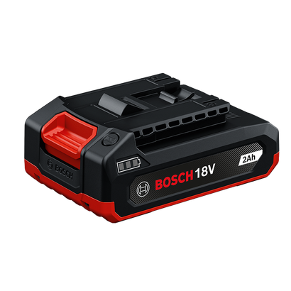 Product Image Dynamic of Bosch GBA18V-20 18V Lithium-Ion 2 Ah Battery on a white background.