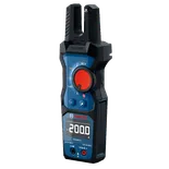 Bosch GFM1000-15 fork meter product image with the screen on in an isometric view on a white background.