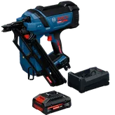 Image Dynamic of Bosch EXNH18V-90MDB14X EXPERT Framing Nailer Kit on a white background.