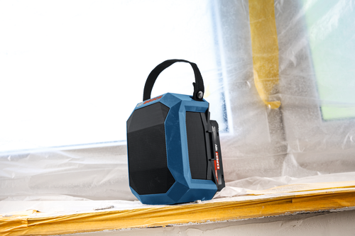 Image of Bosch GPB18V-1CN 18V Jobsite Bluetooth® Speaker positioned near a window.