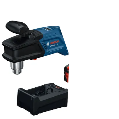 Product Image Dynamic of Bosch GRD18V-127B26X 18V High Torque Right Angle Drill ½ In. on a white background.